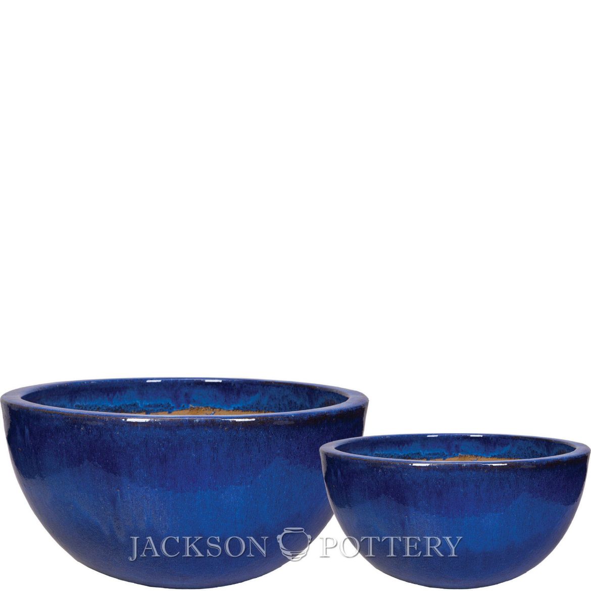 Jackson Pottery DG214S2 Glazed Low Bowl, Set of 2