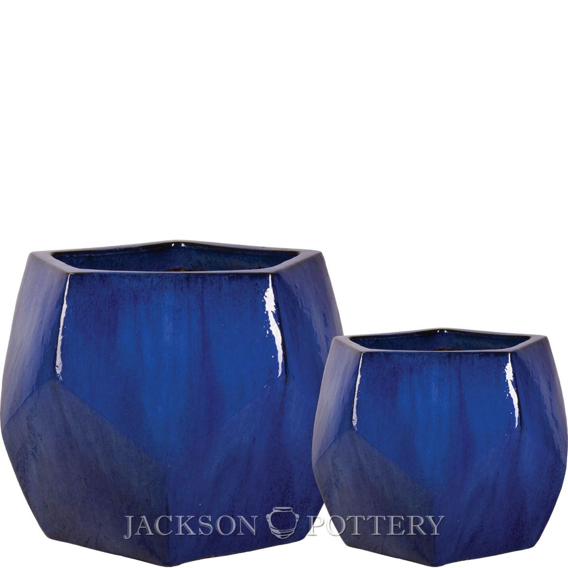 Jackson Pottery DG154S2 Geometric Planter, Set of 2