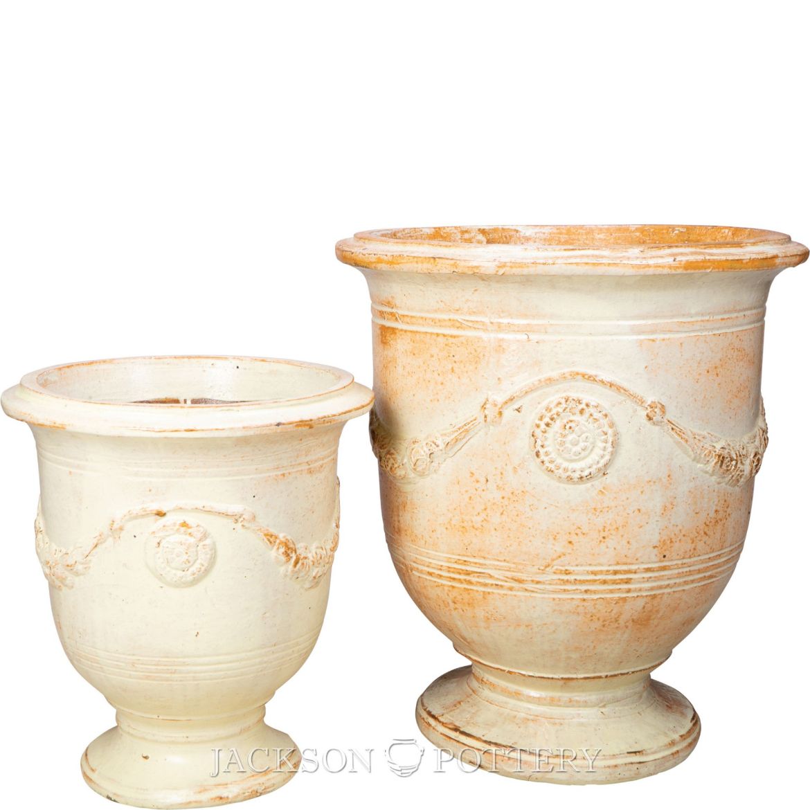 Picture of Cezanne Urn Set of 2 A,B  - Mediterranean White