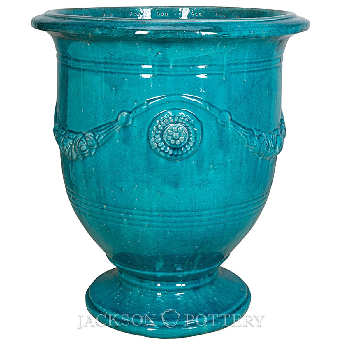 Jackson Pottery 24 in. Cezanne Urn Turquoise