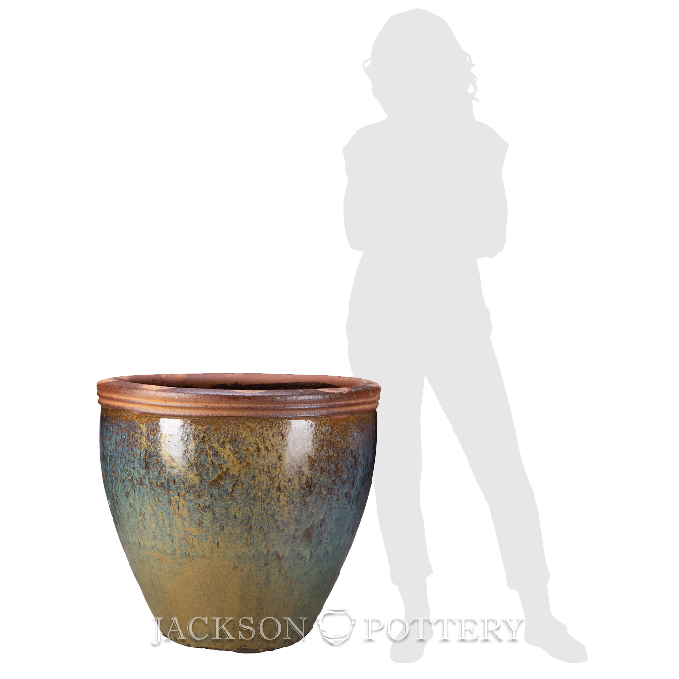 Jackson Pottery | AGR-10B Double Rim Pot Plain, 30 in.
