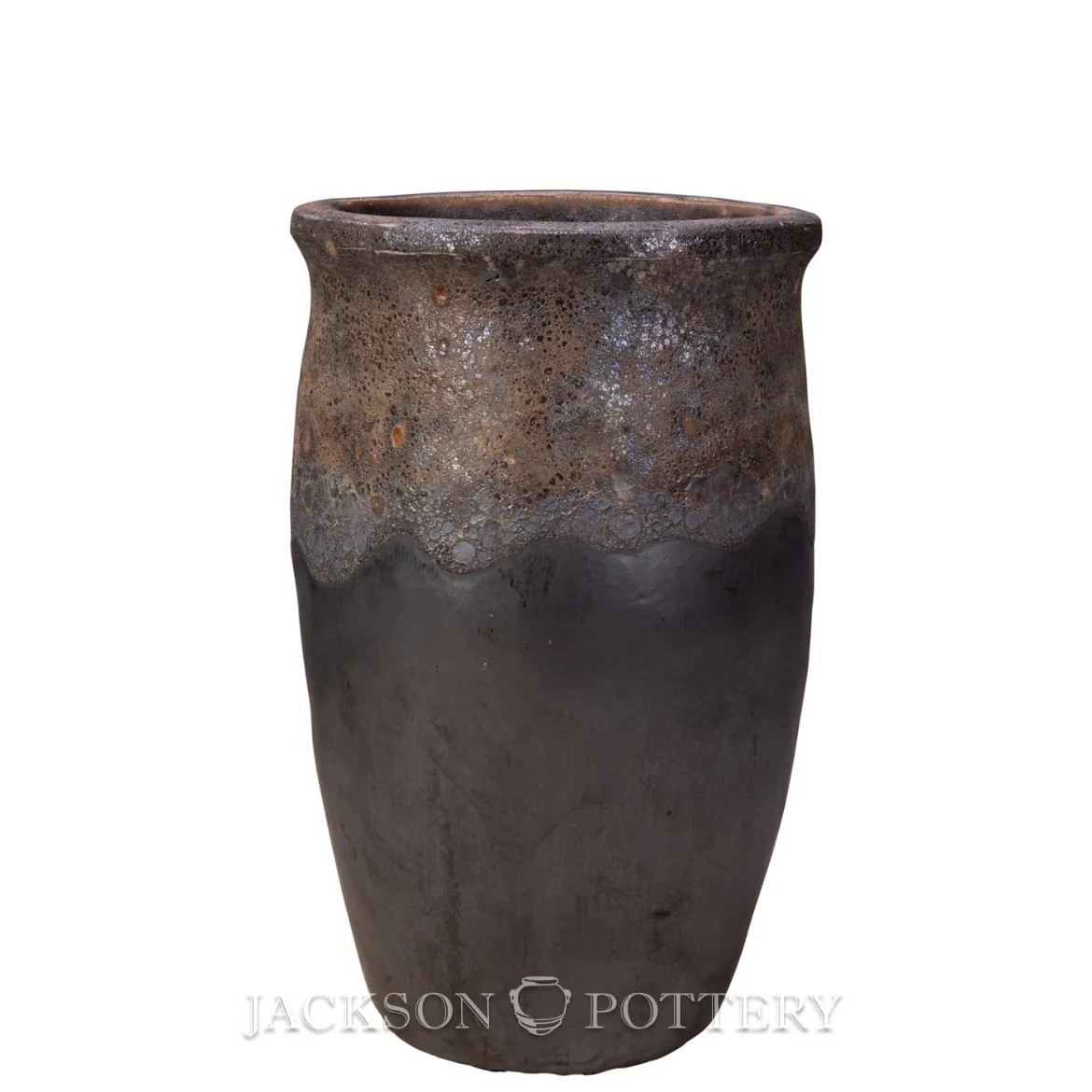 Picture of 15 in. Tall Tarsus Jar Planter - Volcanic Black over Charcoal