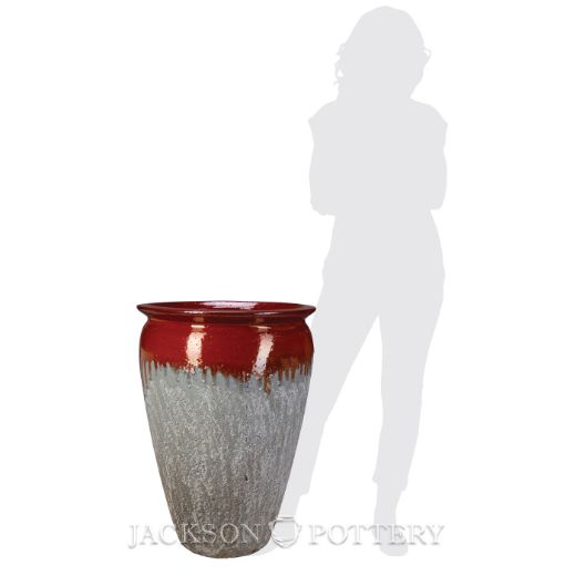 Picture of 20 in. Bautista Water Jar - Red over Greystone