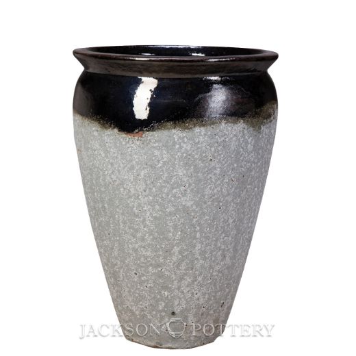 Jackson Pottery 14 in. Bautista Water Jar Black over Greystone