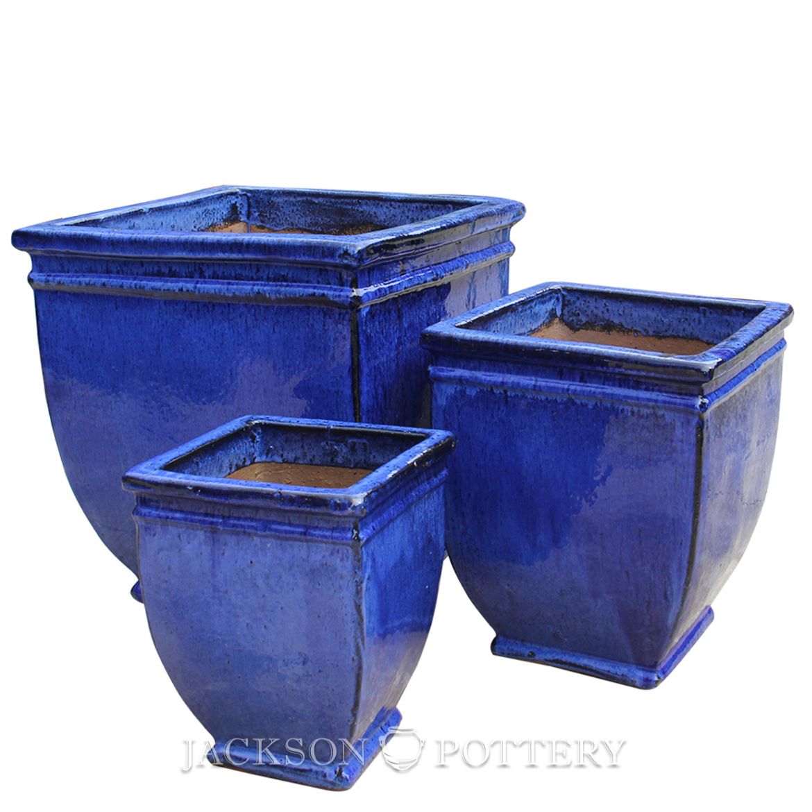 Picture of Hudson Square Planter Set of 3 A,B,C - Blue