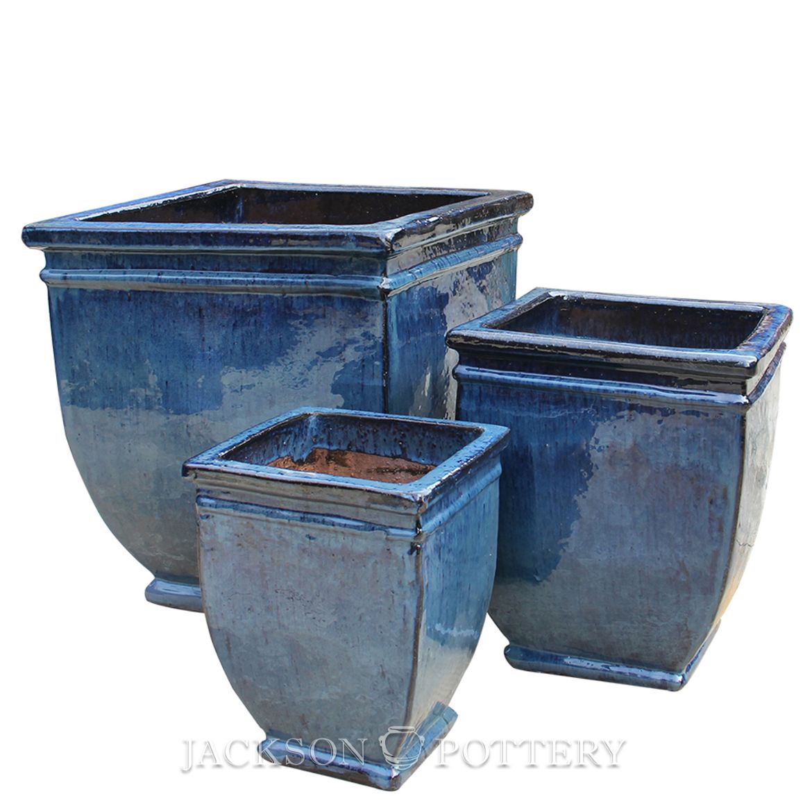Picture of Hudson Square Planter Set of 3 A,B,C - Turquoise