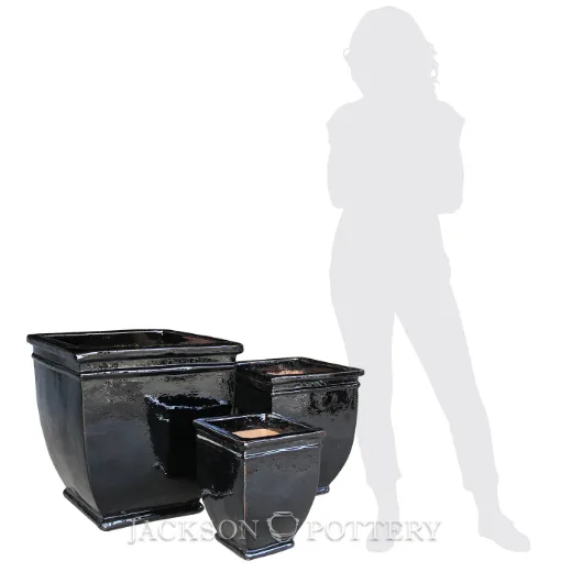 Picture of Hudson Square Planter Set of 3 A,B,C - Black