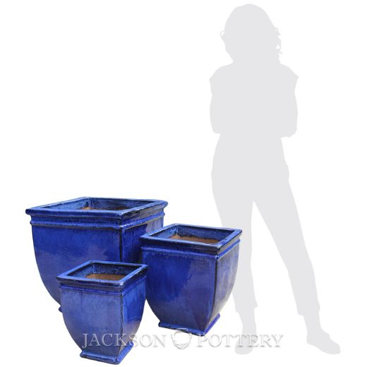 Picture of Hudson Square Planter Set of 3 A,B,C - Blue