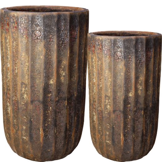 Picture of Grenada Planter, Tall Set of 2 A,B - Volcanic Rust