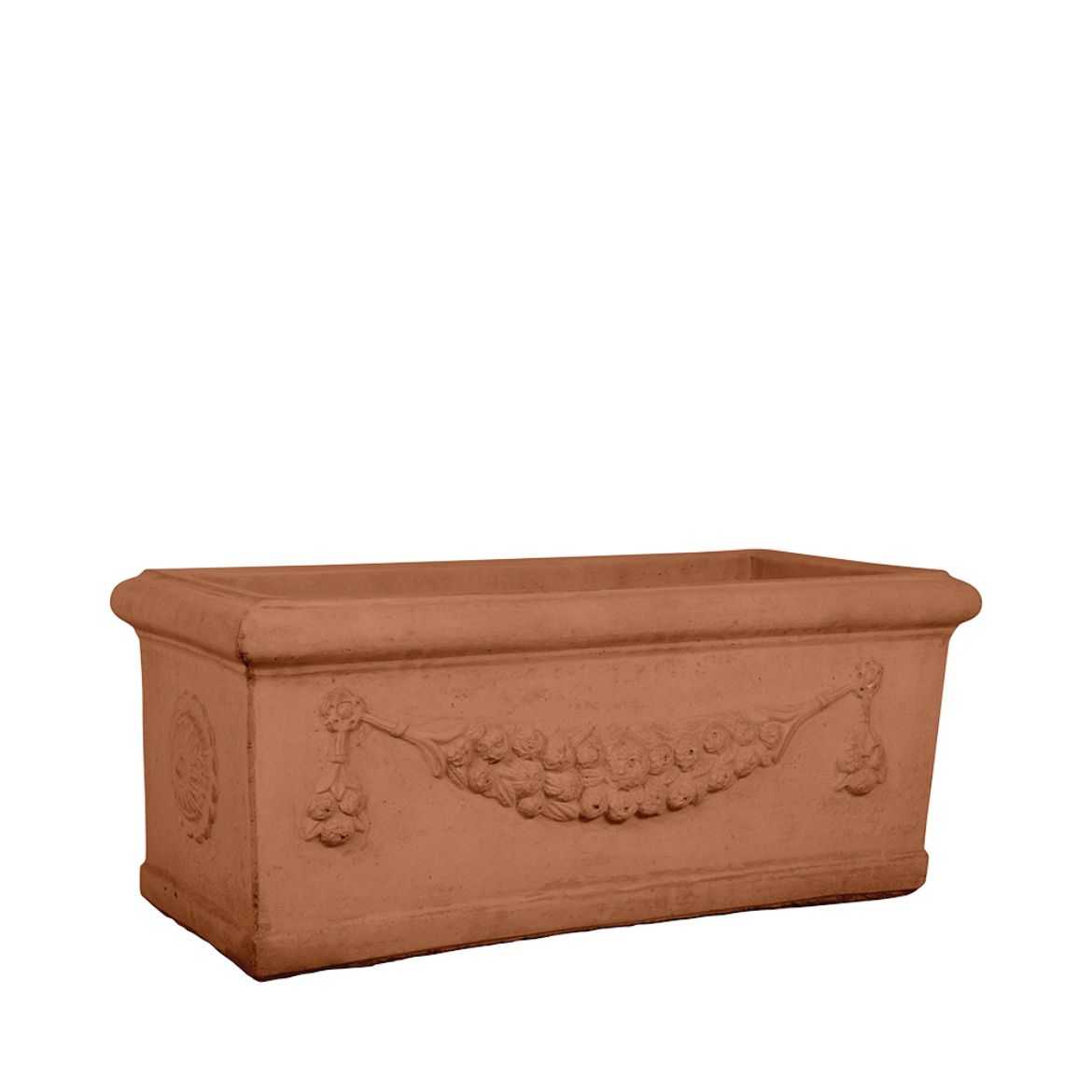 Picture of 32 in. Rectangular Garland Planter - Natural Finish  - Terracotta