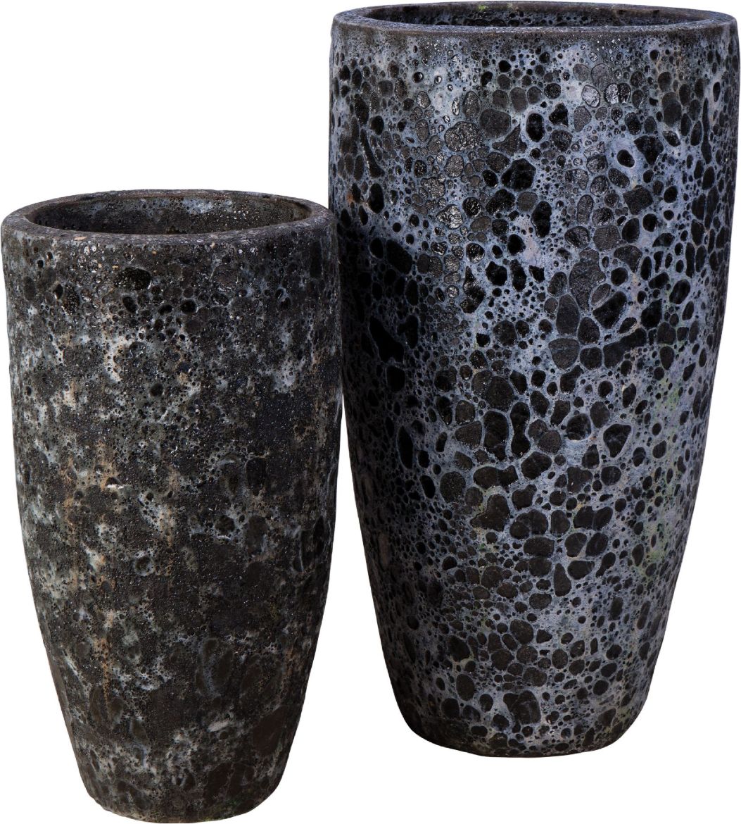 Picture of "Calypso Vase Set of 2 A,B - Black Lava"